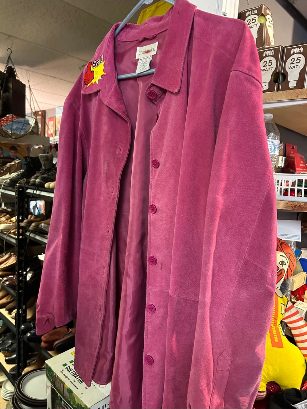 Chadwicks Magenta Suede Trench Coat